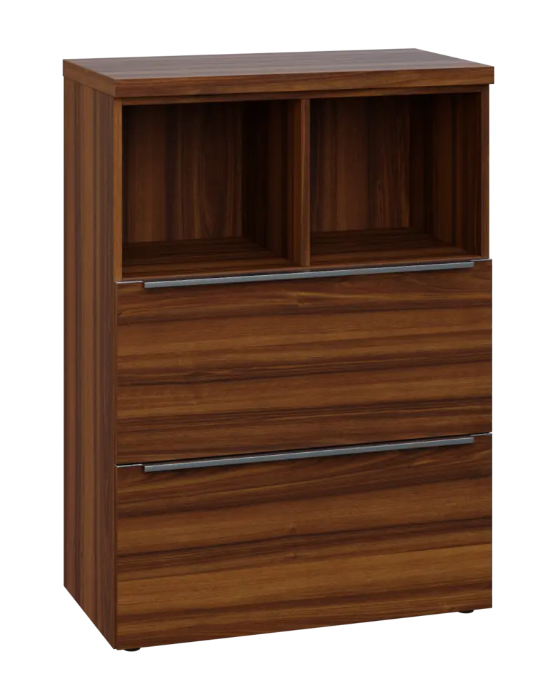 SIN 3 - 82ZN kancelářská skříň, 2-zásuvková/nika, 1120x800x400, ořech královský